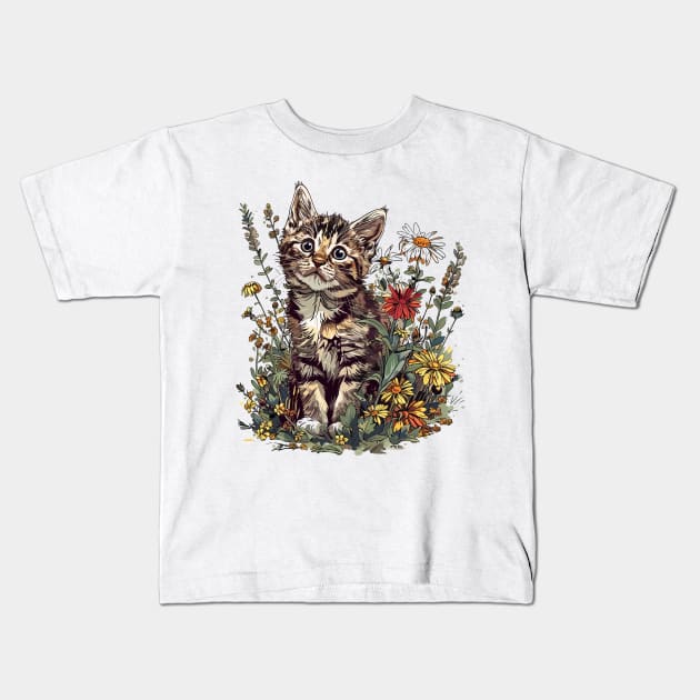 Kitten Kids T-Shirt by erzebeth